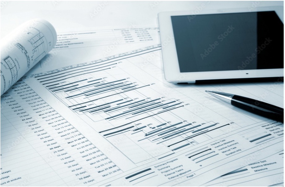 Project schedule and timeline planning on tablet